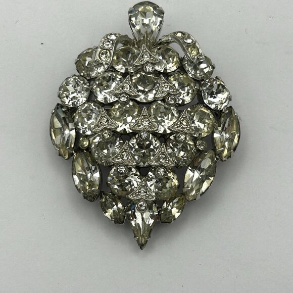 Eisenberg Ice Brooch/Pin Rhinestones Hollywood Glam Mid-Century Luxe - Picture 3 of 8